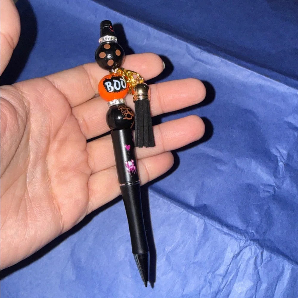 Black Pen with Halloween Charms